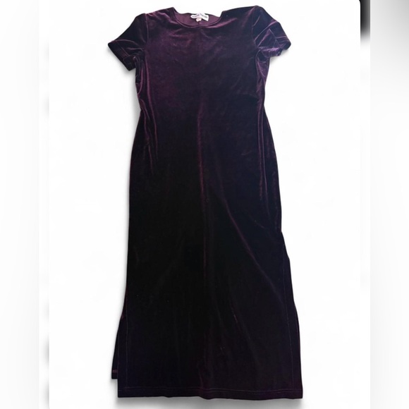 Vintage Y2K Purple Velvet Midi Dress Size 6 Whimsigoth Chic Fairycore Phoebe - Picture 1 of 7